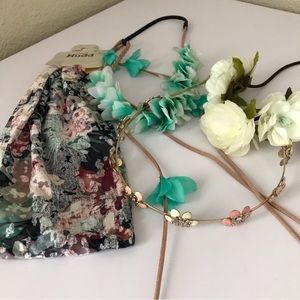 Girls Floral Headbands Lot of 4